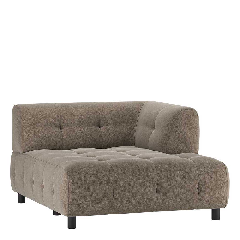 Modulares Sofa Element rechts Estravo in Graugrün Webstoff 140 cm tief