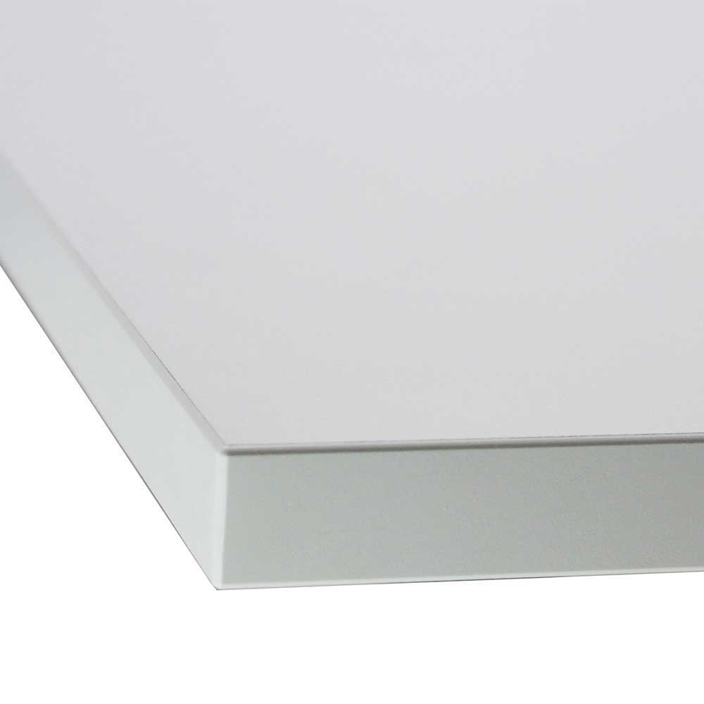 Höhenverstellbarer Schreibtisch Diriano in Lichtgrau und Silberfarben in Winkelform