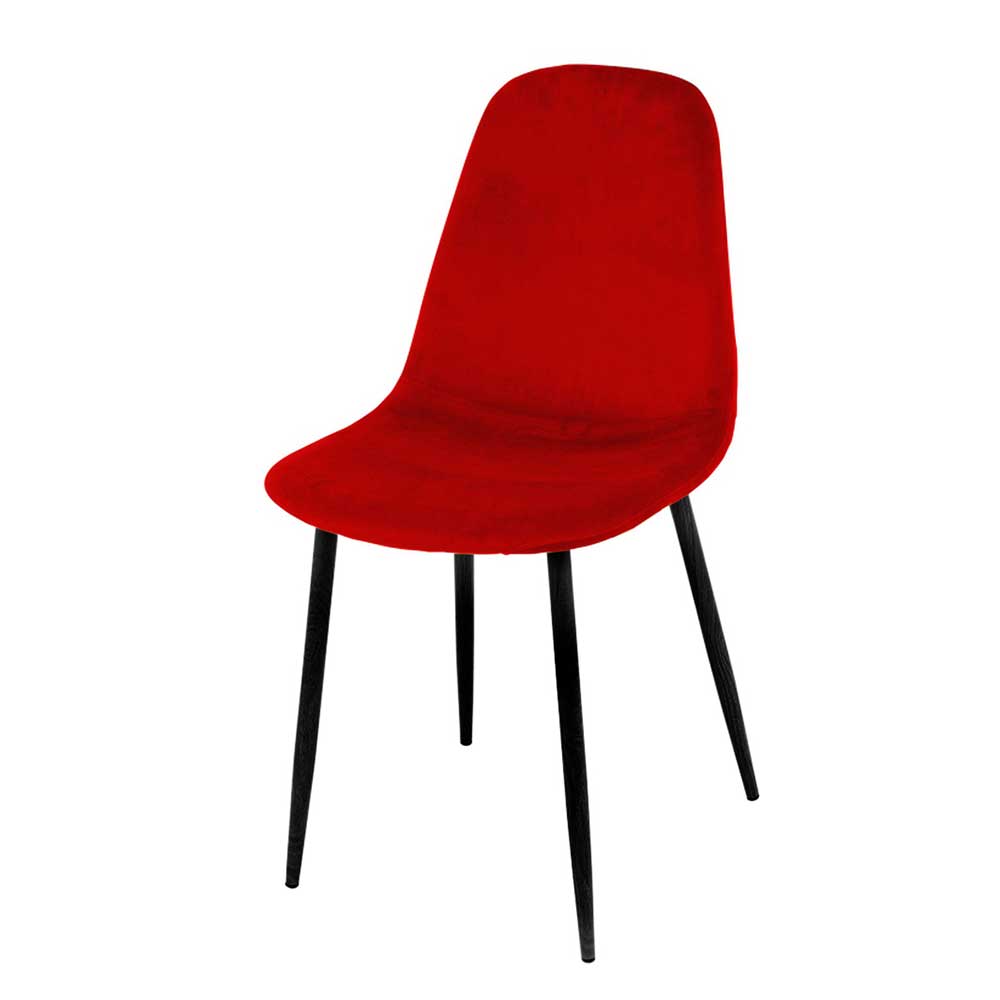 Skandi Design Schalenstühle Diaria in Rot und Schwarz (4er Set)