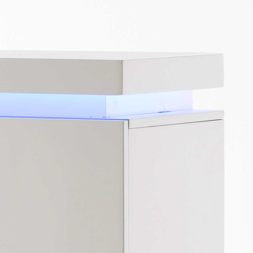 Hochglanz Sideboard Coozia in Weiß mit LED Beleuchtung