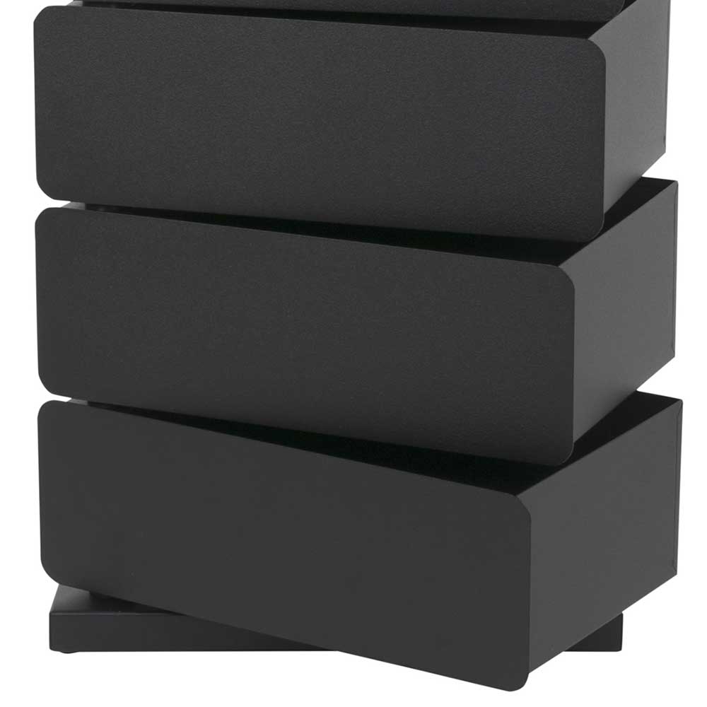 Design Schuhkommode Jola mit schwenkbaren Schubladen in Schwarz