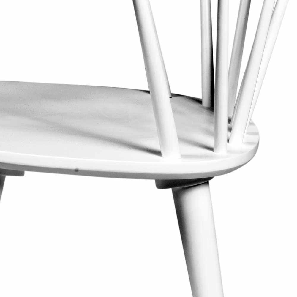 Stuhl Nujan in Weiß Holz massiv halbrund (2er Set)