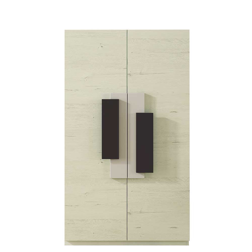 Garderobenschuhschrank Arisoma in Creme Weiß und Schwarz modern