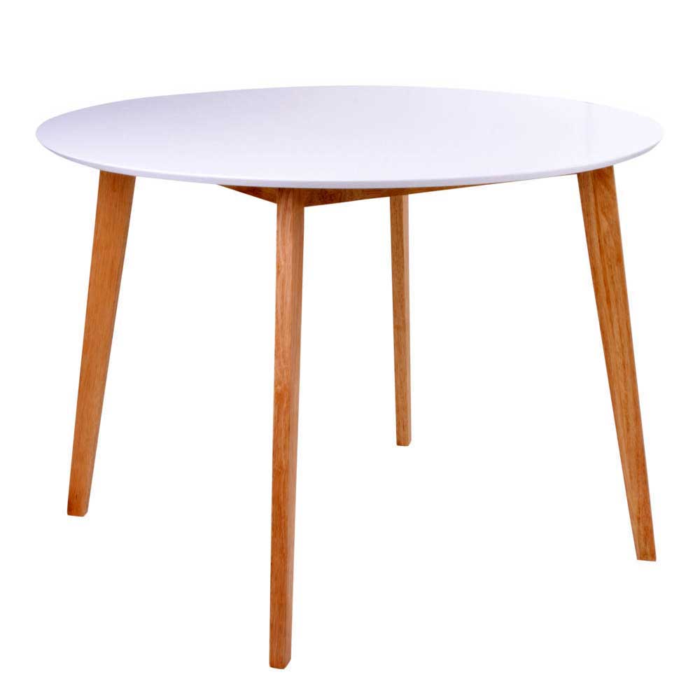 Essgruppe Volmario mit rundem Tisch im Skandi Design (fünfteilig)