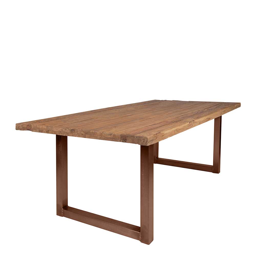 Küchen Tisch Tibalt aus Teak Recyclingholz und Eisen im Industry Style