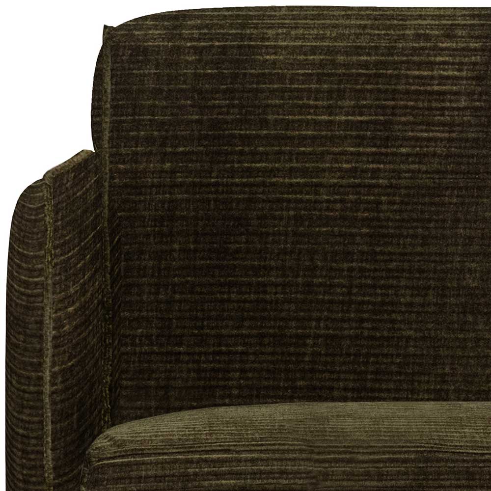Wohnzimmer Sessel Hiscura in Dunkelgrün aus Strukturstoff und Holz