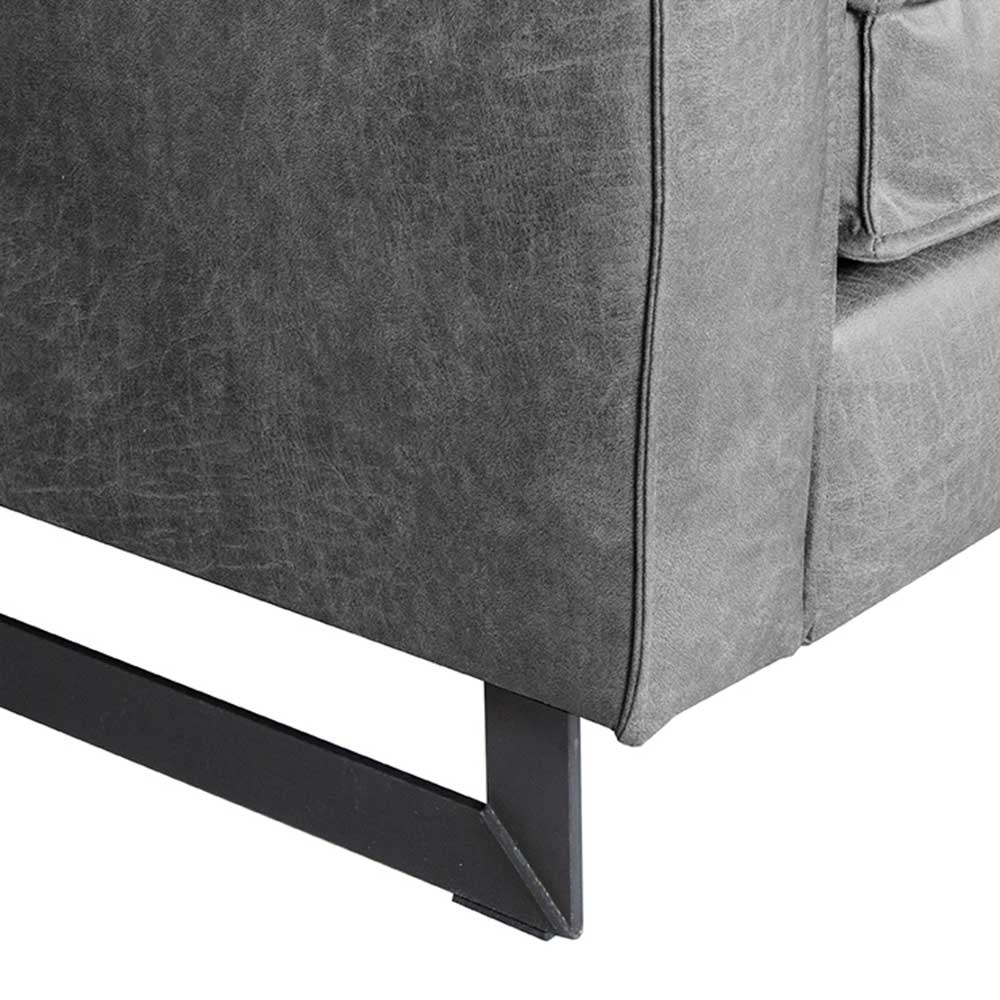 Lounge Couch Megito in Grau Microfaser mit 48 cm Sitzhöhe