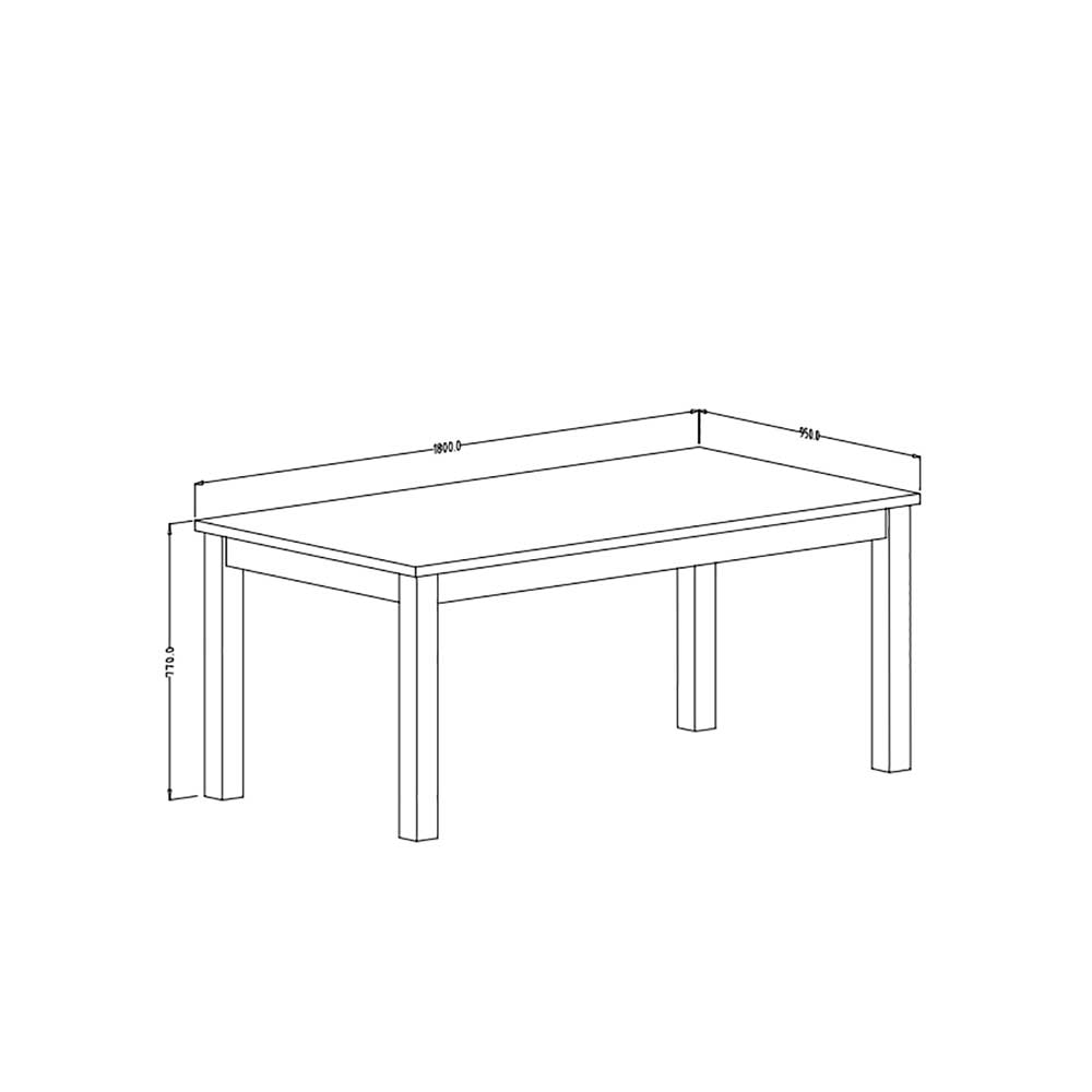 Küchen Tisch Zepp im Industrie und Loft Stil 180 cm breit