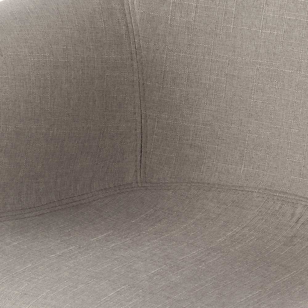Armlehnenstühle Oviola im Skandi Design in Beige Webstoff (2er Set)