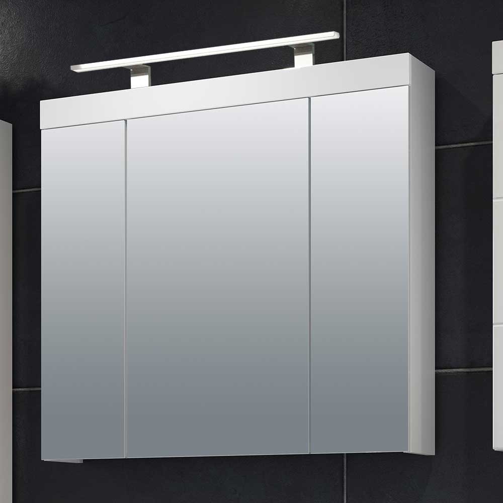 Spiegelschrank 3-türig Cumjoka in Weiß 80 cm breit - 16 cm tief