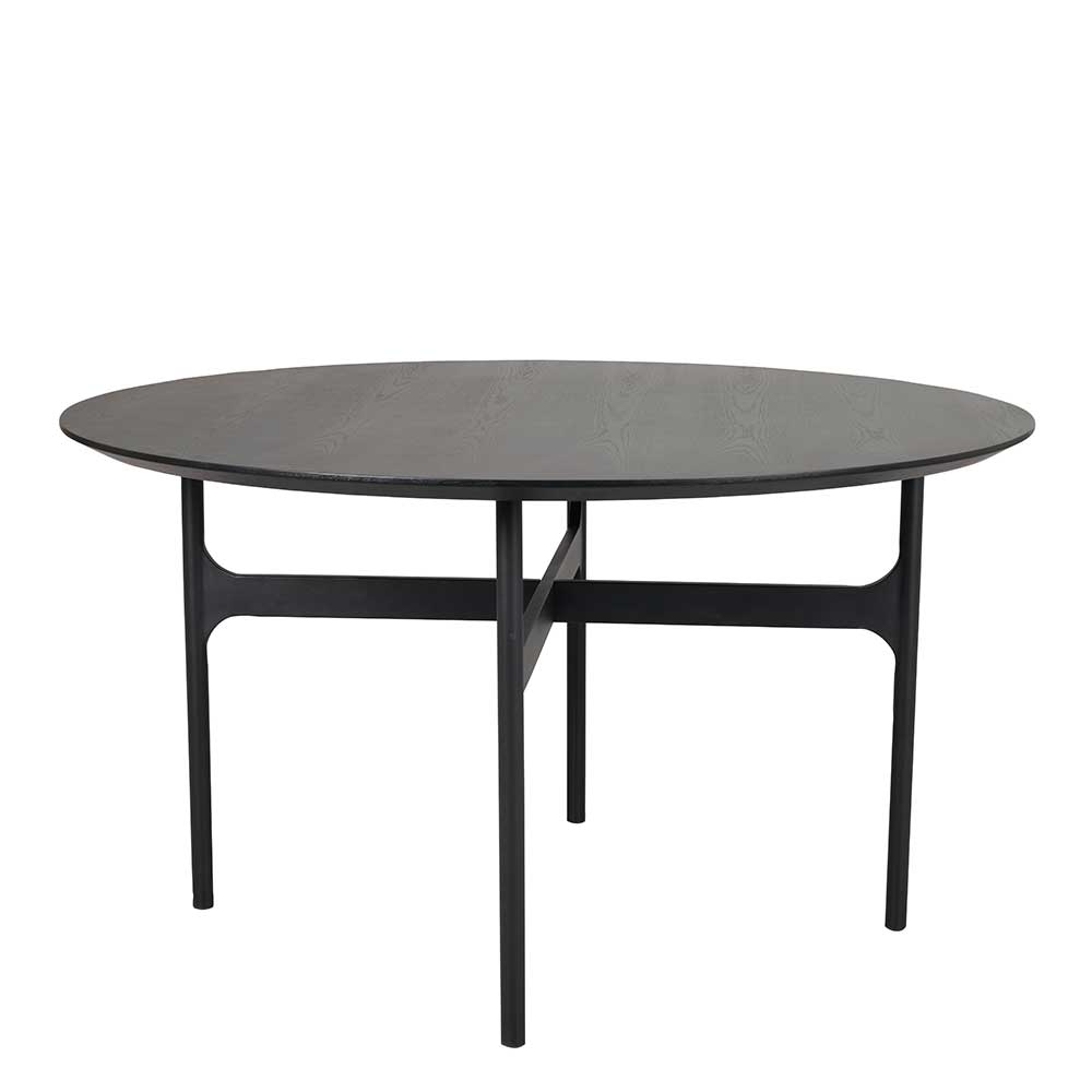 Schwarzer Esszimmer Tisch Tryvial in modernem Design 135 cm Durchmesser