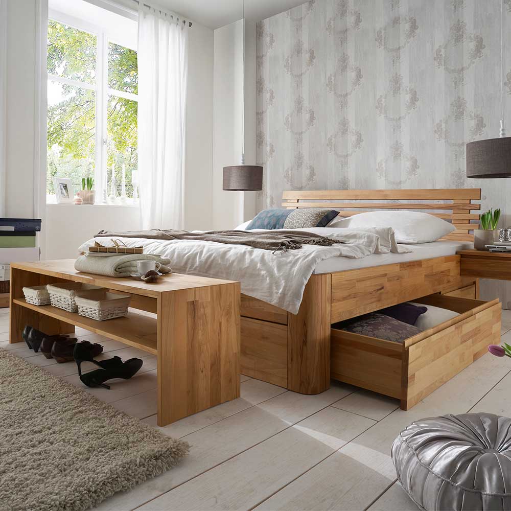 Schlafzimmermöbel Anzarote aus Kernbuche in modernem Design (zweiteilig)