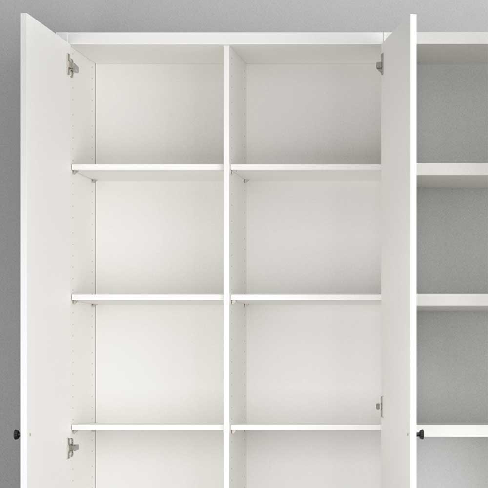 Arbeitszimmer Regal Myranga in Weiß mit vier Schubladen