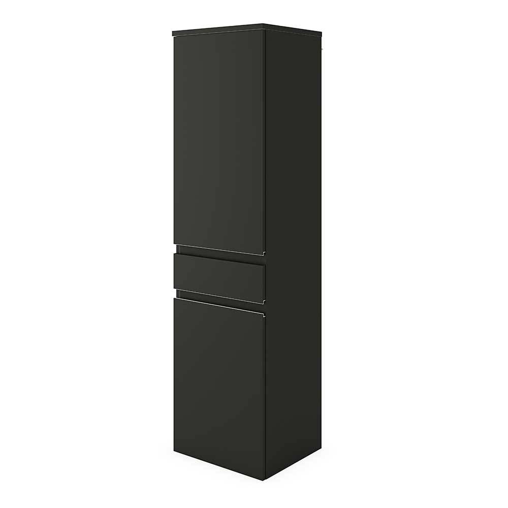 Midischrank schwarz matt Janita in modernem Design mit einer Schublade