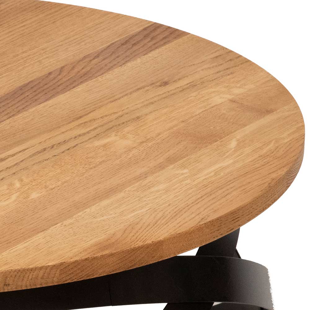 Sofa Tisch Grosky aus Wildeiche Massivholz im Industrie Stil