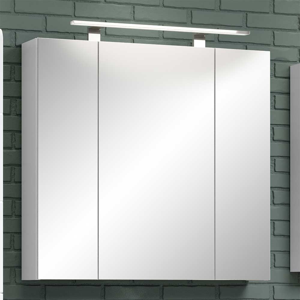 Spiegelschrank Tristan in Weiß mit drei Spiegeltüren - optional LED