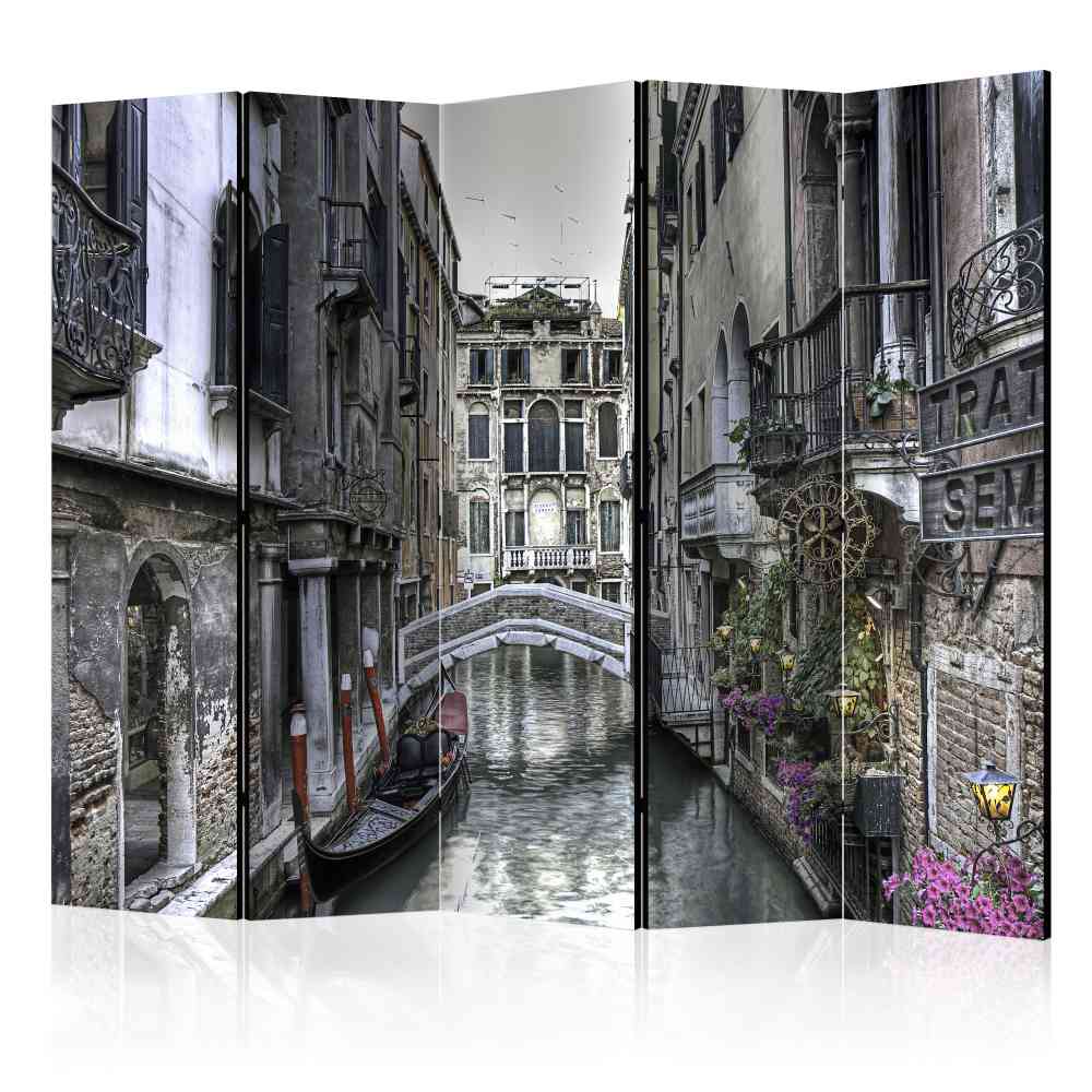 Leinwand Paravent Evialla mit Wasserstraße in Venedig 225 cm breit