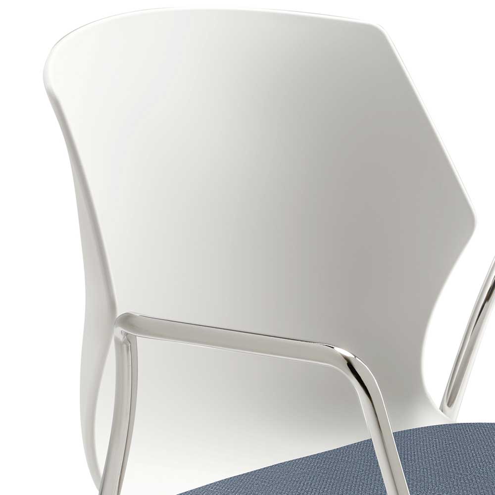 Esszimmerarmlehnstuhl Lepre in Weiß und Blaugrau modern