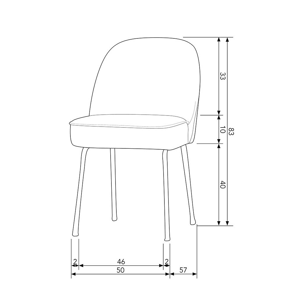 2 Stühle Smento in Rostfarben und Schwarz aus Samt und Metall (2er Set)