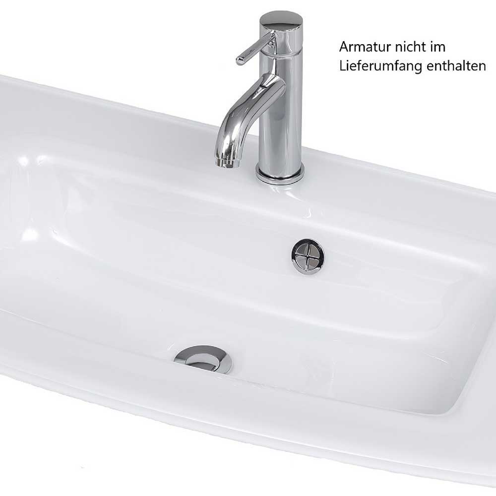 Waschraum Komplettset Zataico in Weiß und Wildeiche Optik 160 cm breit (vierteilig)