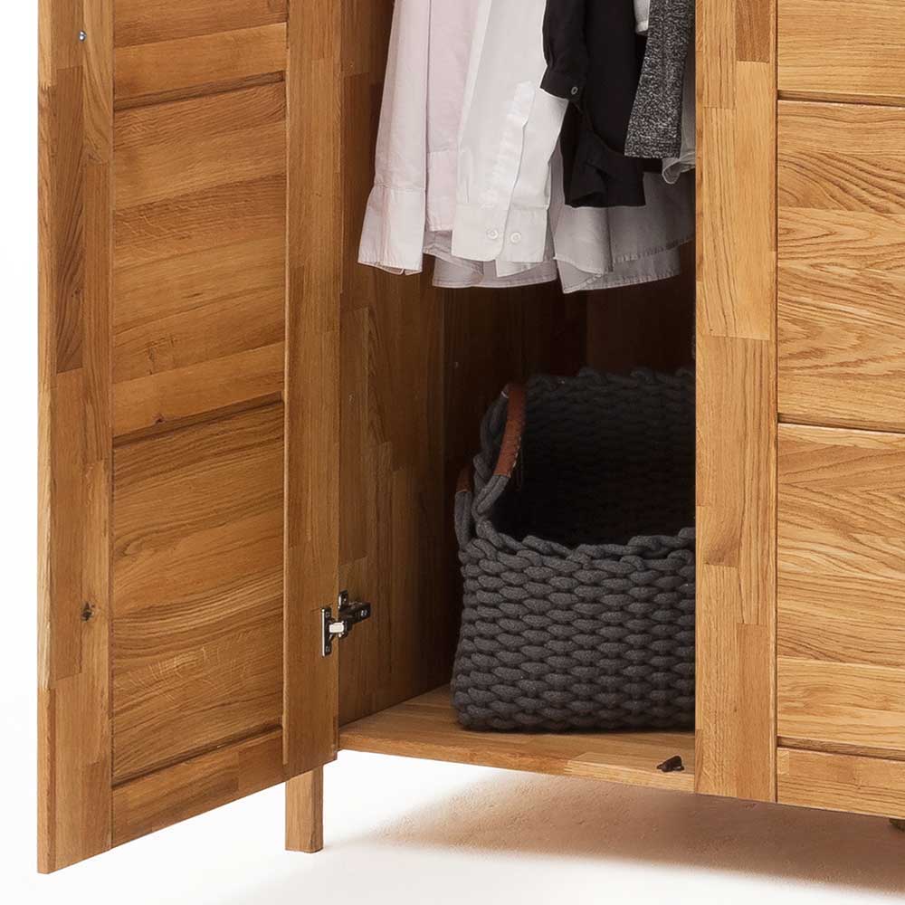 Schlafzimmer Kleiderschrank Serinos aus Wildeiche Massivholz 3-türig