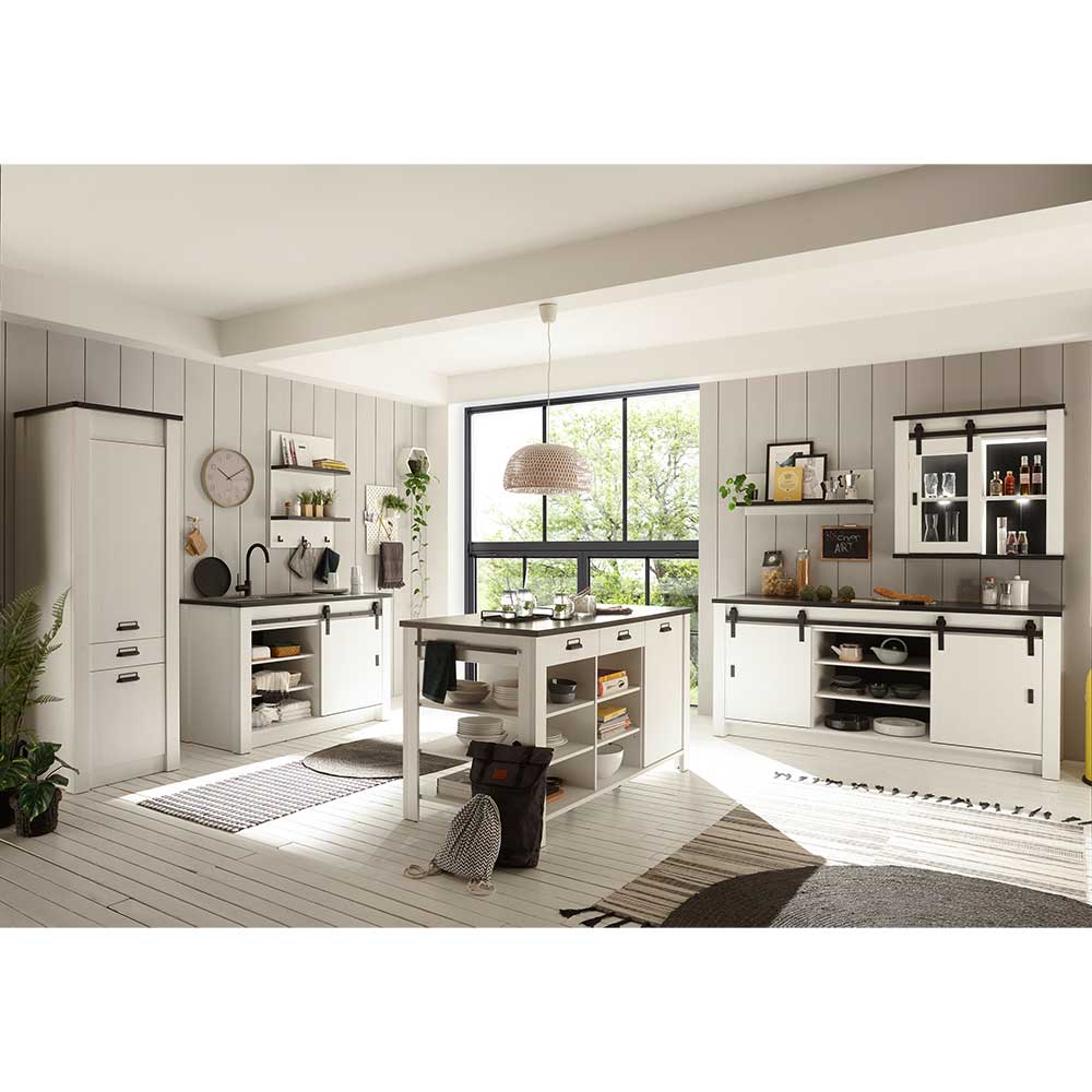 Küchenmöbel Kombination Agazian im Landhausstil in Weiß (siebenteilig)