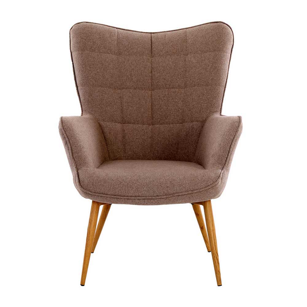 Sessel mit Hocker Nofre im Skandi Design mit Armlehnen (zweiteilig)