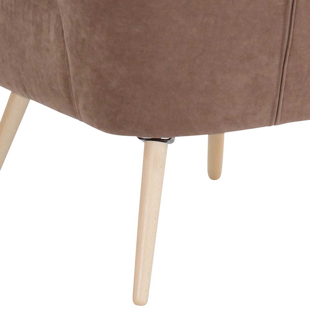 Retro Sessel Zitizen mit Bezugsstoff aus Velours 70 cm breit