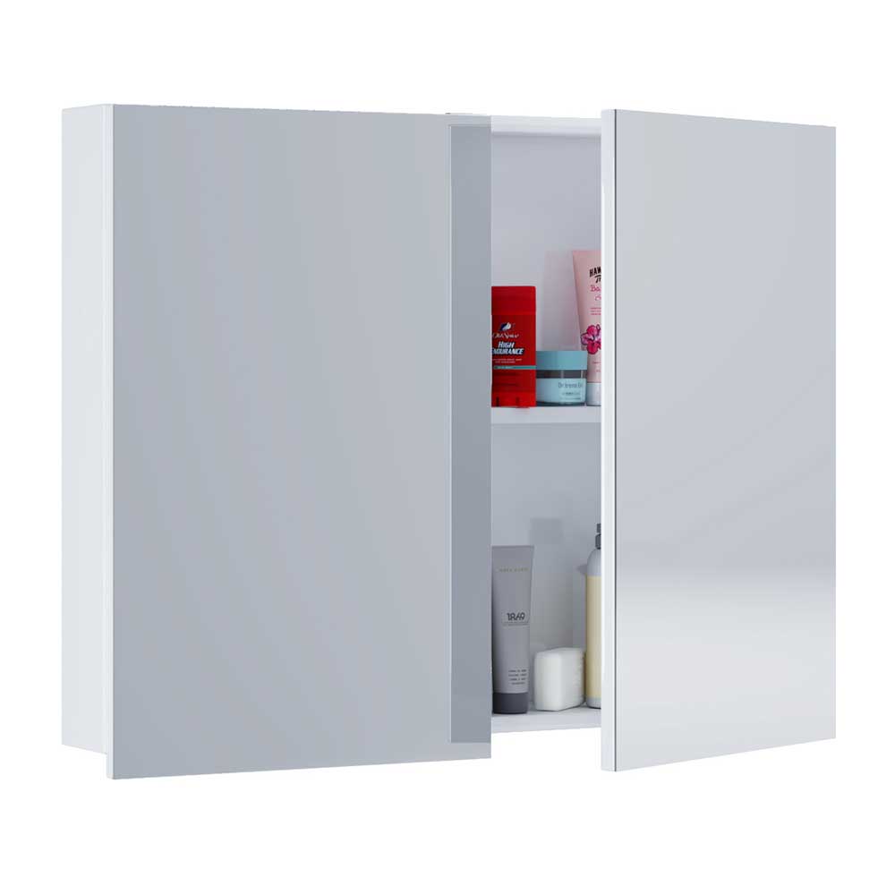 Badezimmerspiegelschrank Eli in Weiß 60 cm breit - 42 cm hoch