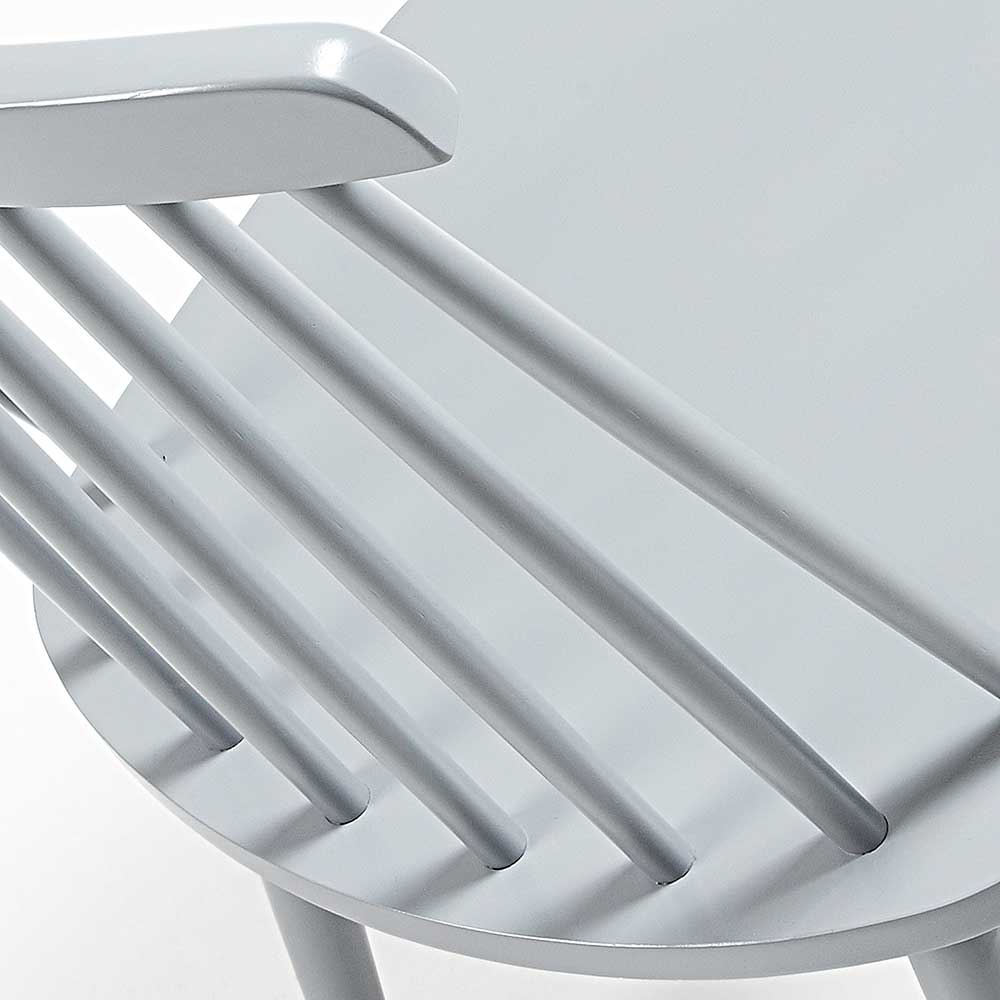 Skandi Design Holzstühle Neptun in Hellgrau mit 45 cm Sitzhöhe (2er Set)