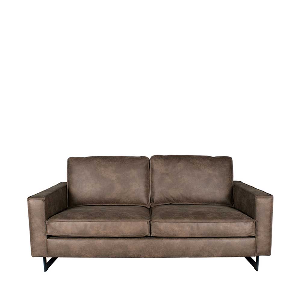 Wohnzimmer Couch Movay in Taupe Microfaser 2 Sitzer