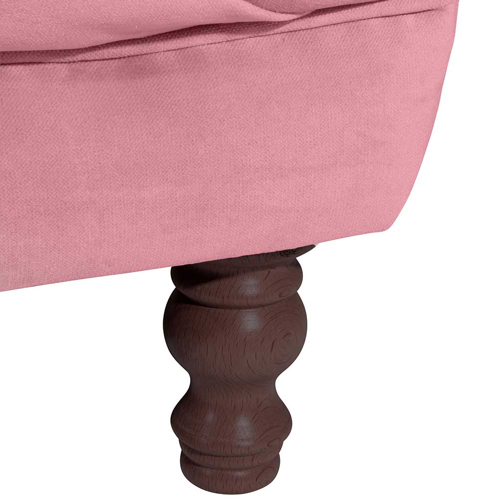 Dreisitzer rosa Barock Lisbon aus Samtvelours 253 cm breit