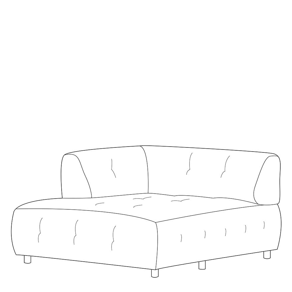 Couch-Element Chenille Romance in Blassgrün 122 cm breit