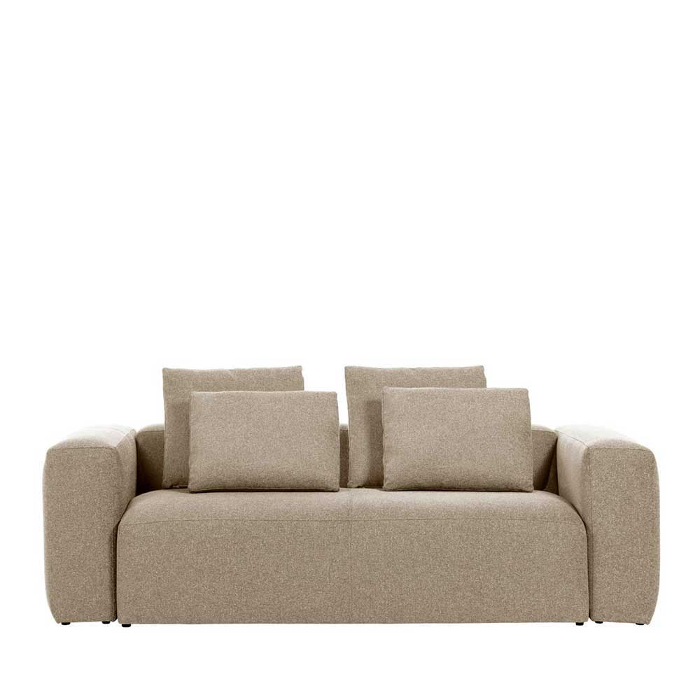 Couch in Beige Cistra aus Chenillegewebe mit zwei Sitzplätzen