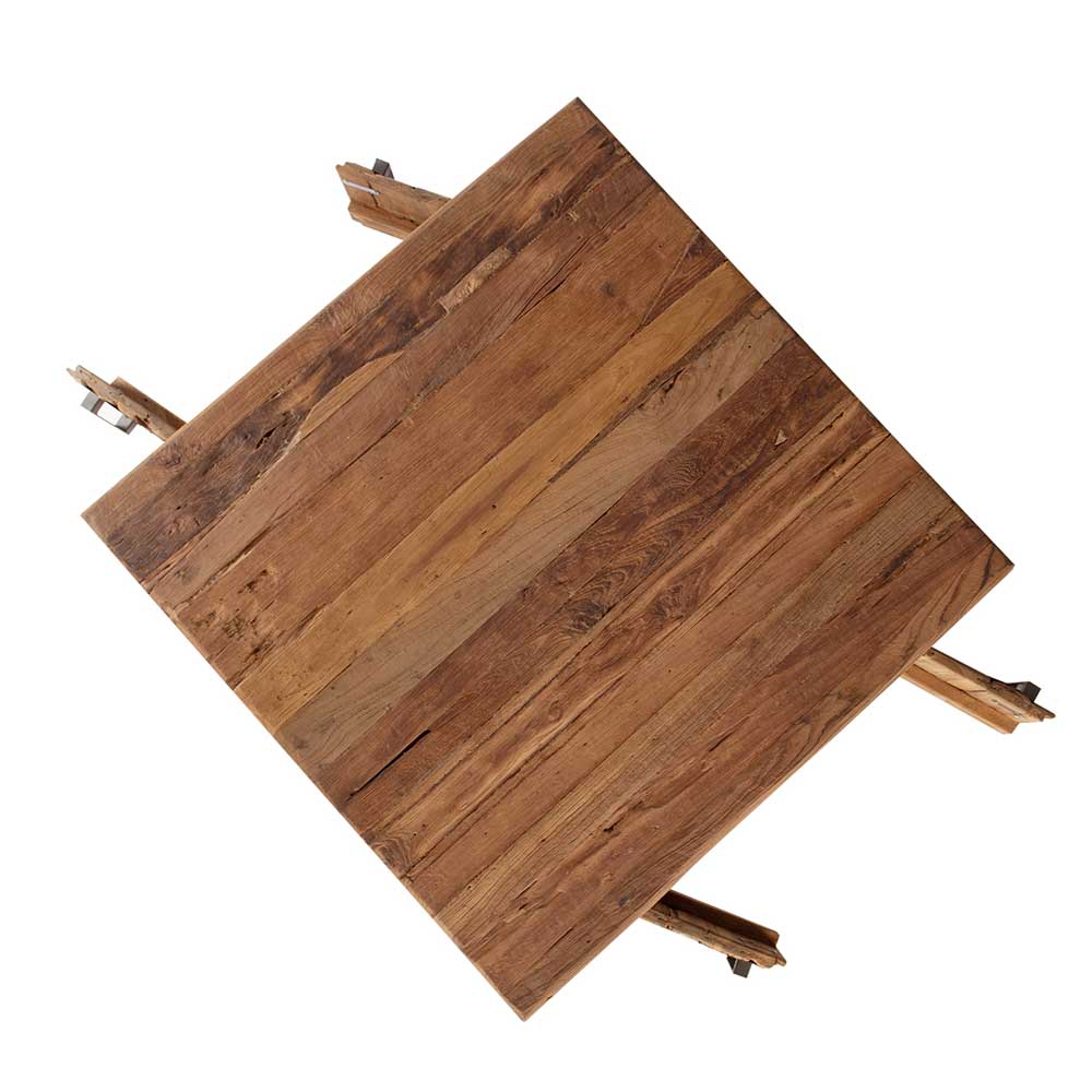 Couchtisch Mastric aus Teak Massivholz mit Türen 85 cm breit