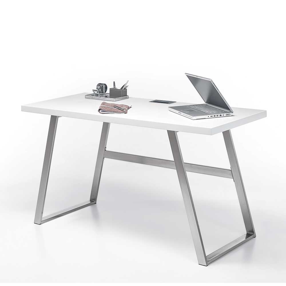 PC Tisch Cranos in Weiß 140 cm breit