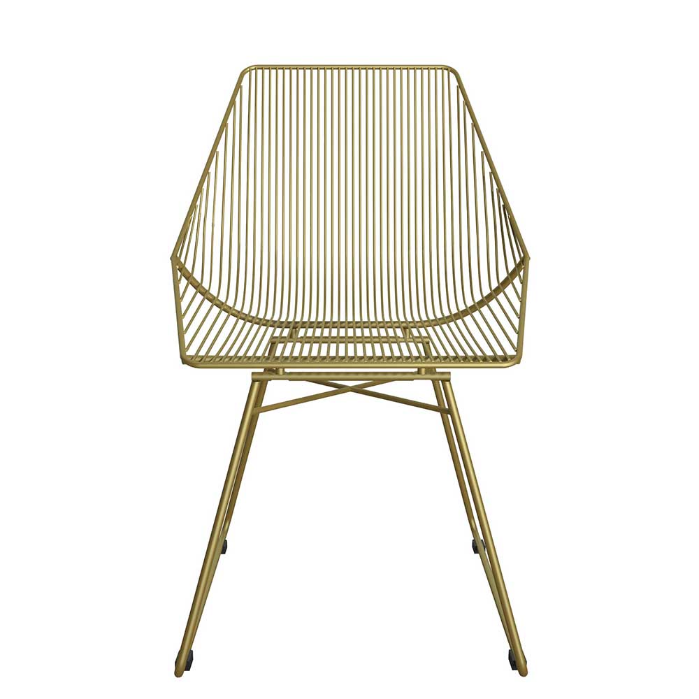 Goldener Metallstuhl Catrinella in modernem Design mit Bügelgestell