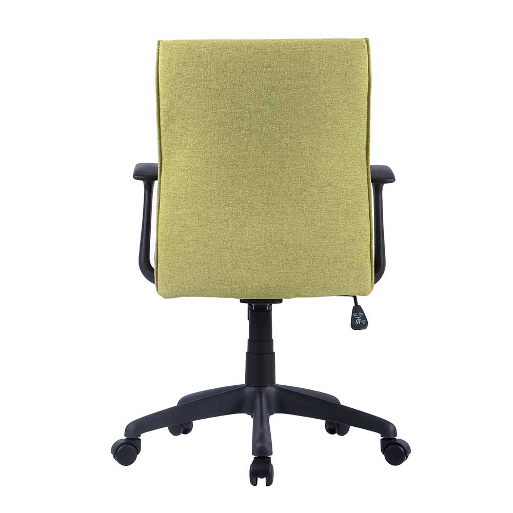 Moderner Bürostuhl Rascus in Gelbgrün und Schwarz mit Armlehnen