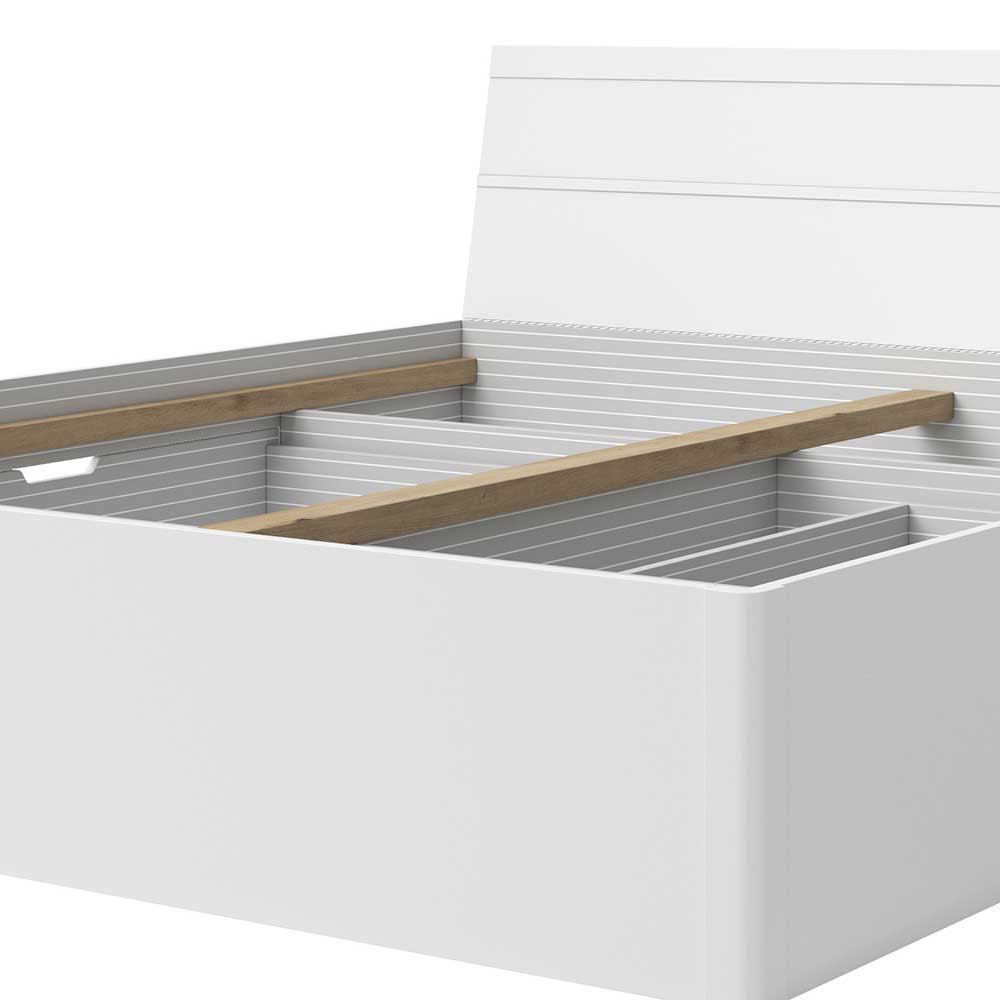 Weißes Schubkastenbett One in modernem Design 45 cm Einstiegshöhe