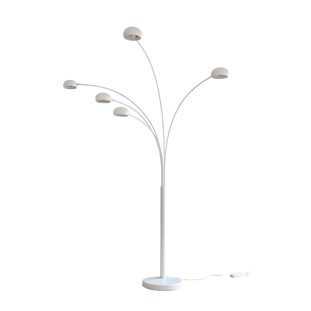 Moderne Stehlampe Candeloco in Weiß 5-flammig