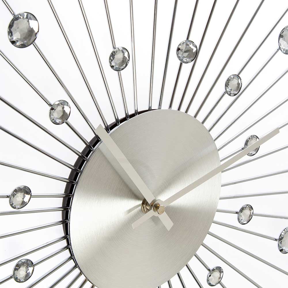 Silberfarbene Wanduhr Jannios in modernem Design 50 cm Durchmesser