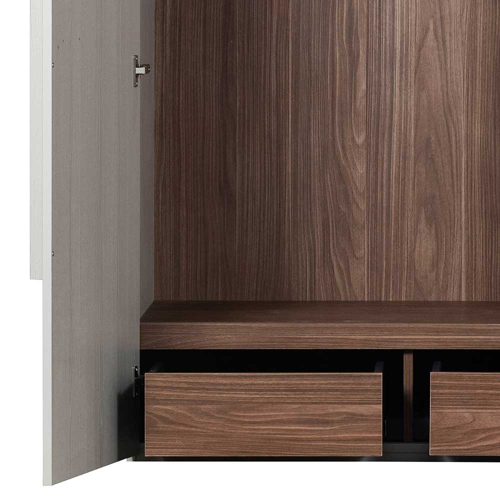 Grauer Schlafzimmerschrank Letizia im Skandi Design 165 cm breit