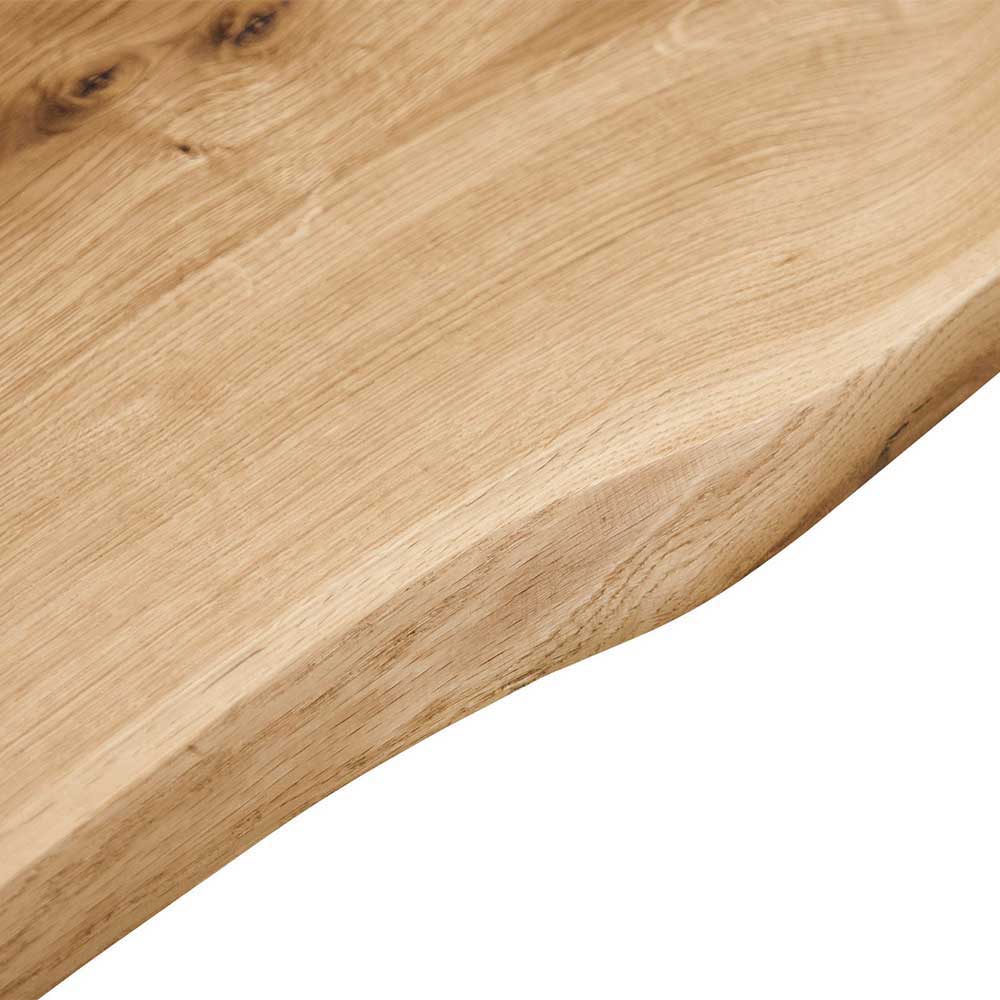 Couchtisch Cariasca aus Wildeiche Massivholz und Stahl im Loft Design