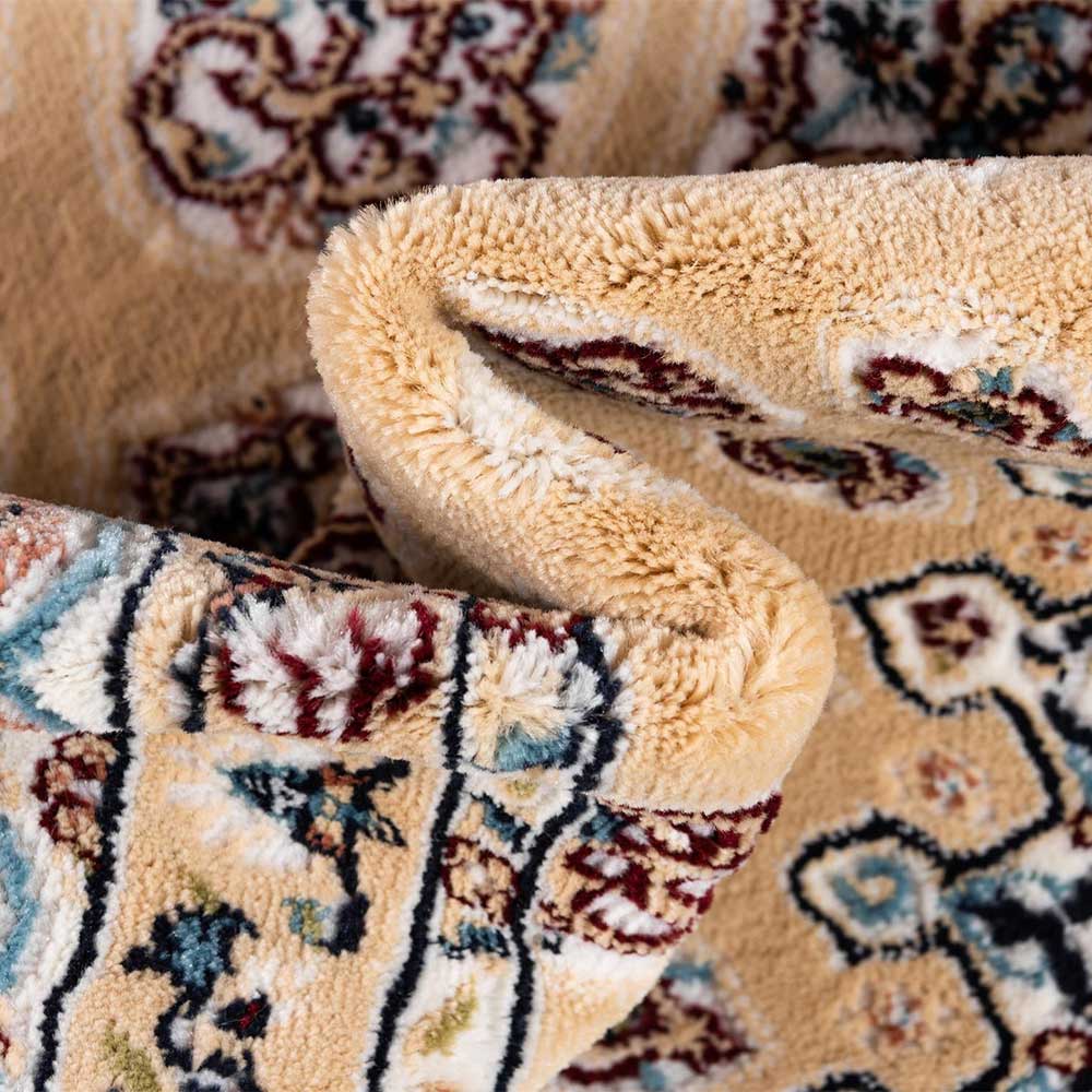 Runder Teppich Tanazon in Creme und Hellbraun mehrfarbig 150 cm Durchmesser