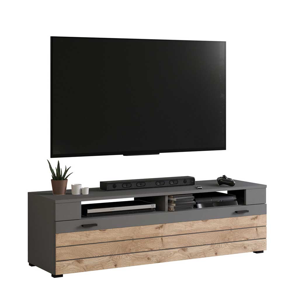 Fernsehmöbel Contreros in Wildeichefarben und Grau 140 cm breit