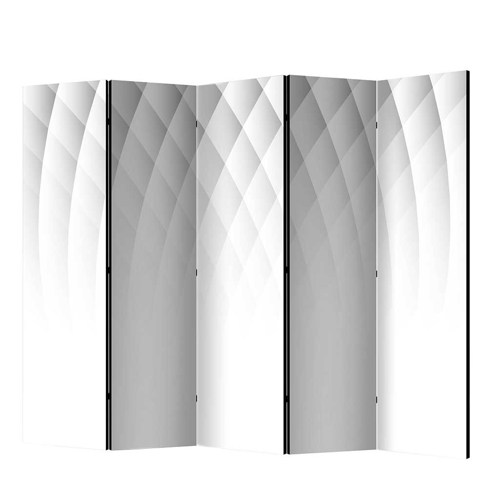 5 Elemente Trennwand Dressa in Weiß und Hellgrau mit abstraktem Muster