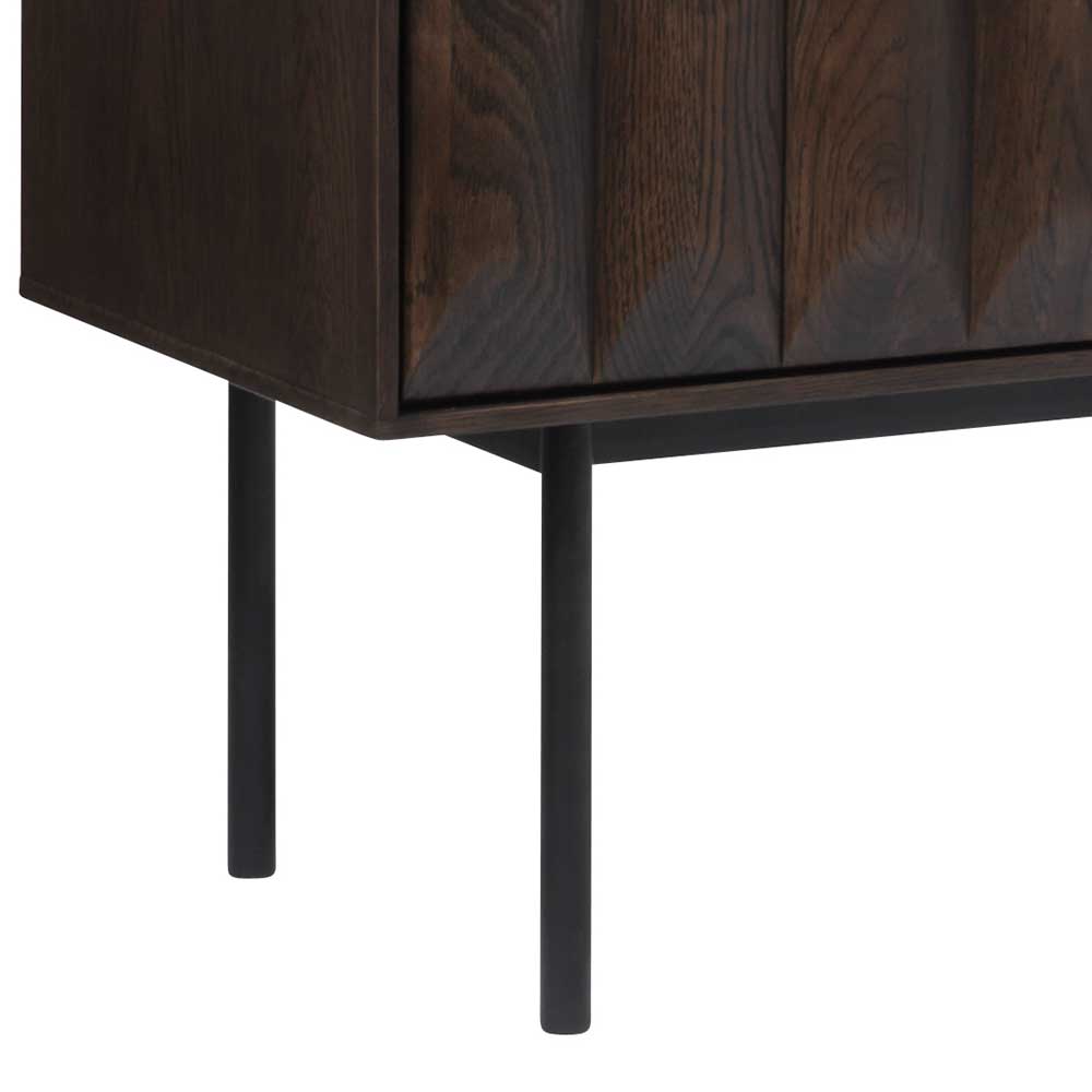 Design TV Tisch Muyana in Schwarz und Eiche dunkel furniert 160 cm breit