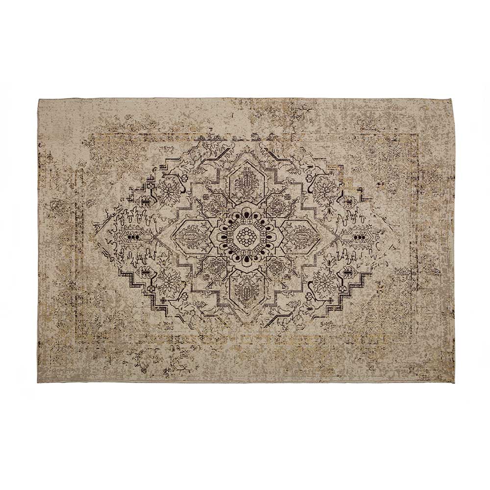 Teppich Vintage Pengura in Beigegrau mit orientalischem Muster