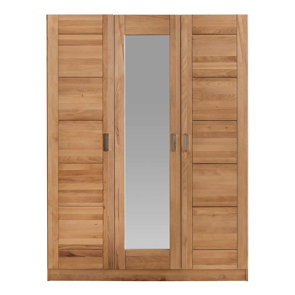 Holz Kleiderschrank Vandina aus Kernbuche teilmassiv mit einer Spiegeltür