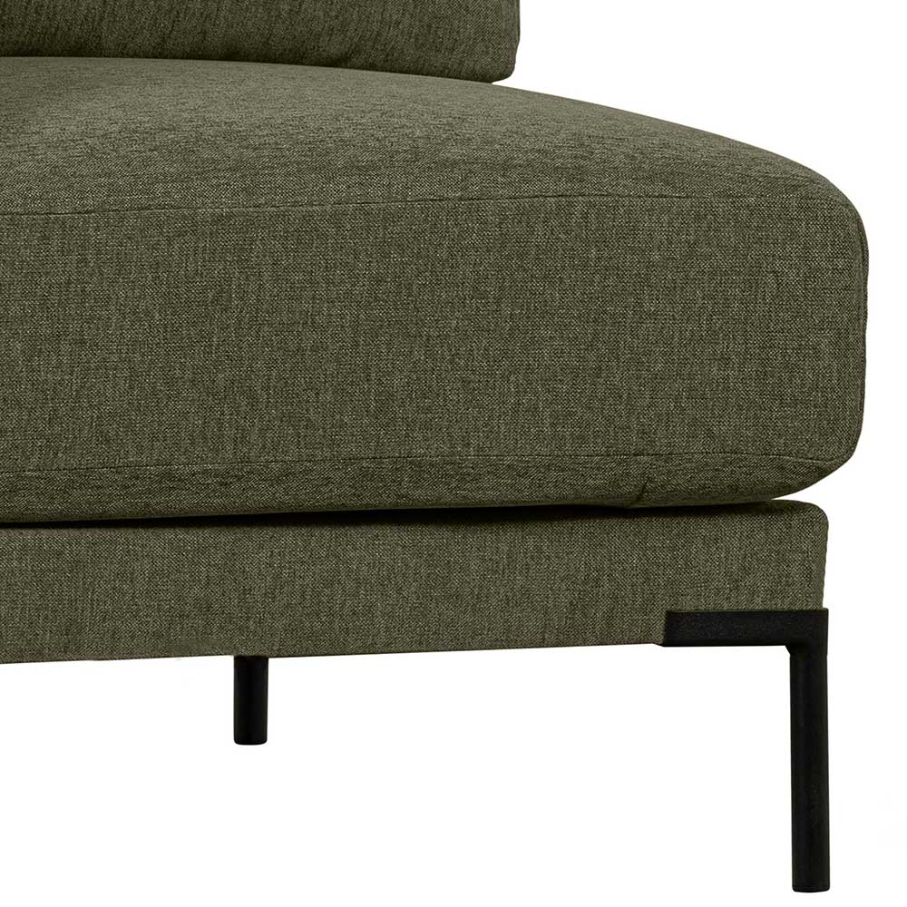 Eckelement Modul Sofa Skaceto in Dunkelgrün mit Vierfußgestell aus Metall